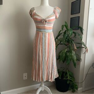 June & Hudson Colorful Striped Midi Dress